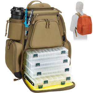 Рюкзак для рыболовных снастей с 4 коробками для снастей и водонепроницаемым защитным чехлом от дождя
